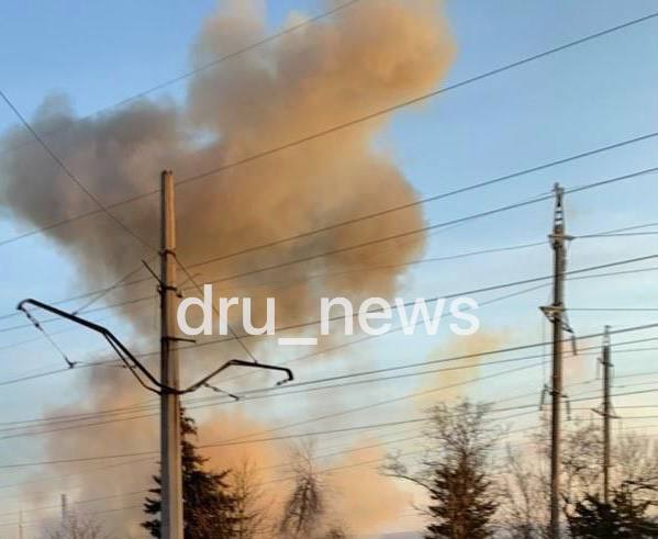 Missile strike this morning in Druzhkivka
