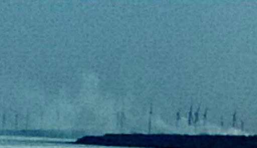 Smoke visible in the Prymorsk area