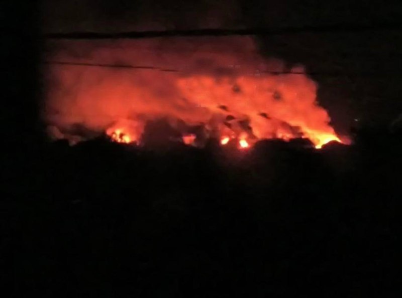 Big fire in Stepanovka village of Rylsk district after explosions