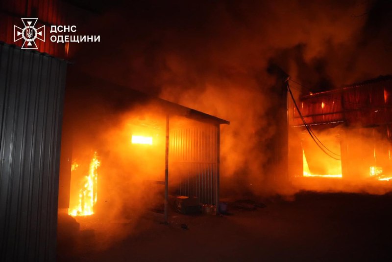 Massive fire in Odesa after drone strike