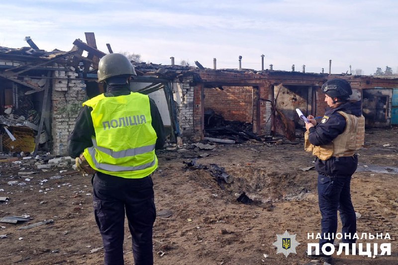 Damage in Ohktyrka as result of drone strikes