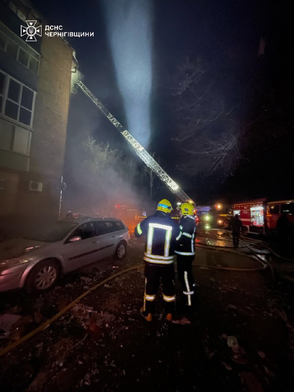 Residential house in Chernihiv is partially destroyed as result of a drone strike