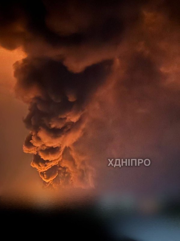 Big fire at the infrastructure in Dnipro district