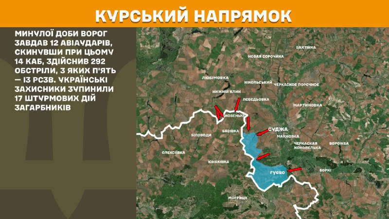 In Kursk region Ukrainian forces have repelled 17 Russian army assaults, - General Staff of Armed Forces of Ukraine reports