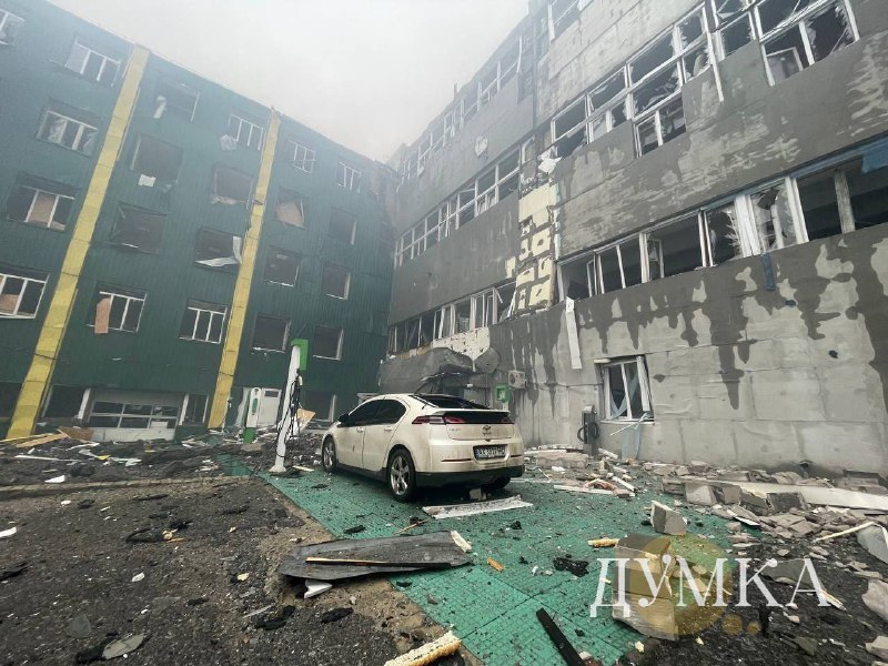 Destruction in Kharkiv as result of Shahed-type drone strikes