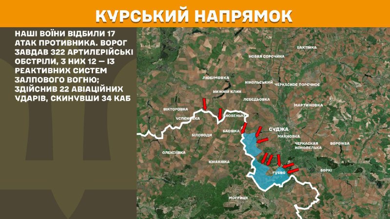 In Kursk region Ukrainian forces have repelled 17 Russian army assaults, - General Staff of Armed Forces of Ukraine reports
