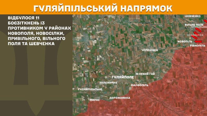 At Huliaipole axis clashes yesterday near Stepove, Scherbaky and Mali Scherbaky, - General Staff of Armed Forces of Ukraine reports
