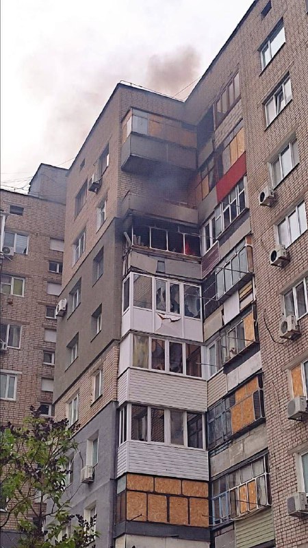 Russian army targeted a residential house in Nikopol with FPV drone, causing fire