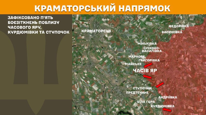 At Kramatorsk axis clashes yesterday near Chasiv Yar, Kurdumivka and Stupochky, - General Staff of Armed Forces of Ukraine reports