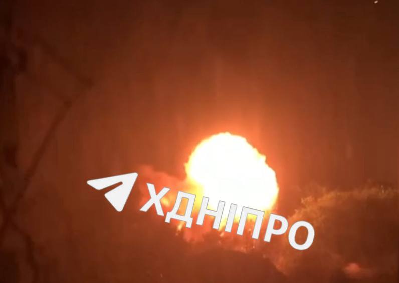 Big fire in Dnipro city after drone strike