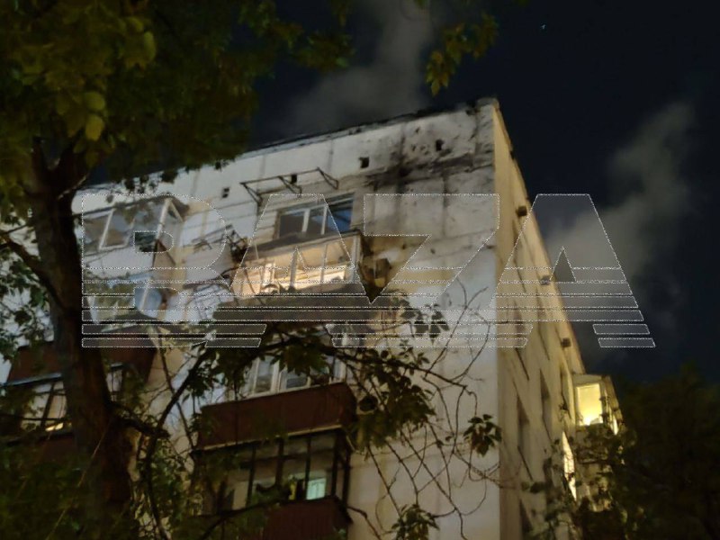 Debris of the drone damaged a house at Kashirskoye Highway in Moscow