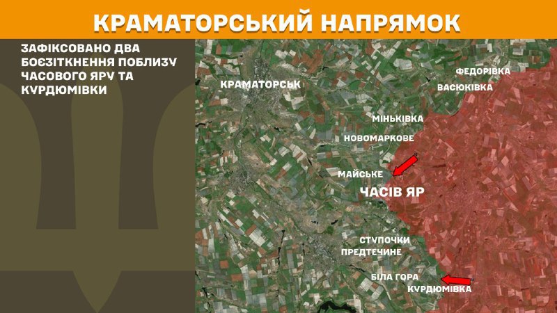 At Kramatorsk axis clashes yesterday near  Chasiv Yar and Kurdumivka, - General Staff of Armed Forces of Ukraine reports
