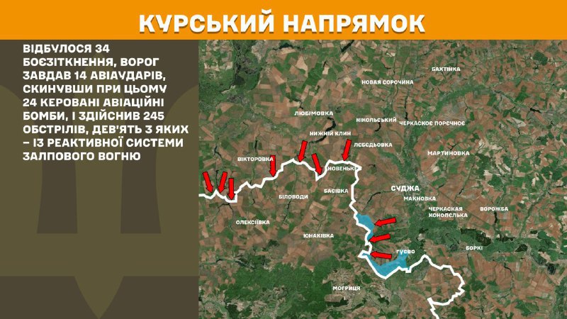 In Kursk region Ukrainian forces have repelled 34 Russian army assaults, - General Staff of Armed Forces of Ukraine reports