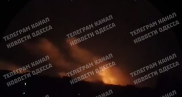 Big fire in Odesa after drone strike