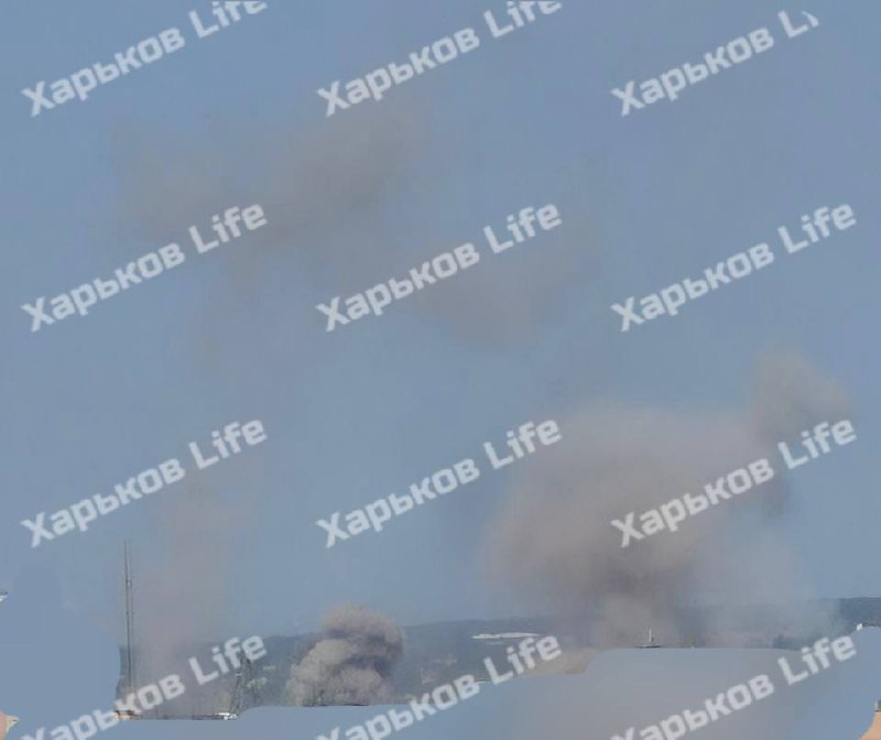 Smoke is rising in Kharkiv after explosions
