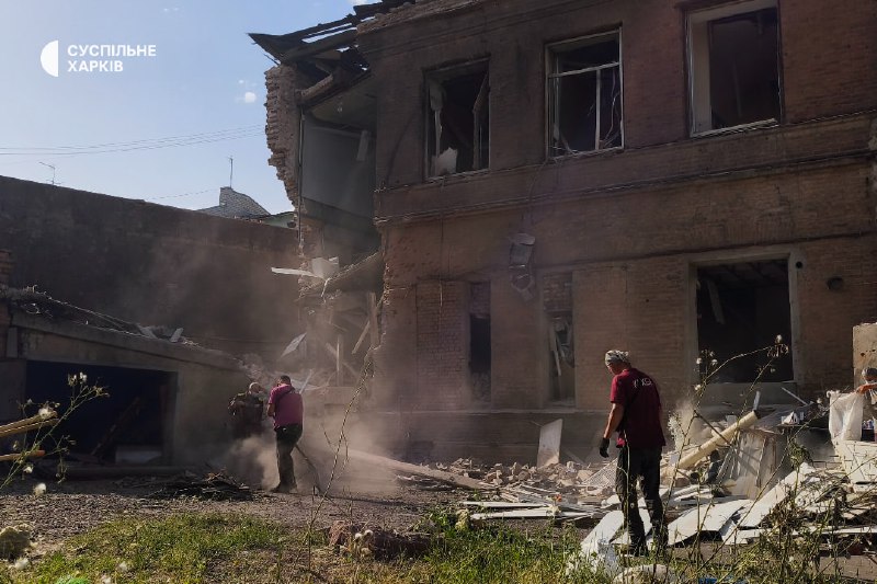 Damage in Kharkiv as result of the drones strikes this morning