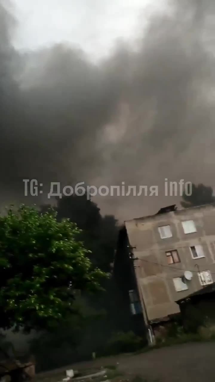 Fires in Bilytske of Donetsk region as result of shelling today