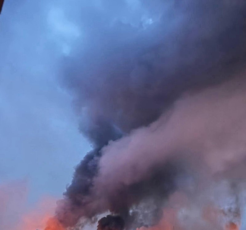 Smoke is rising over Kyiv as result of Russian combined attack