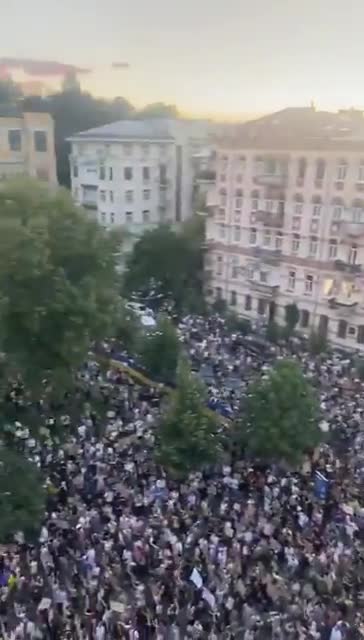 Several thousands protesters at the rally in Kyiv
