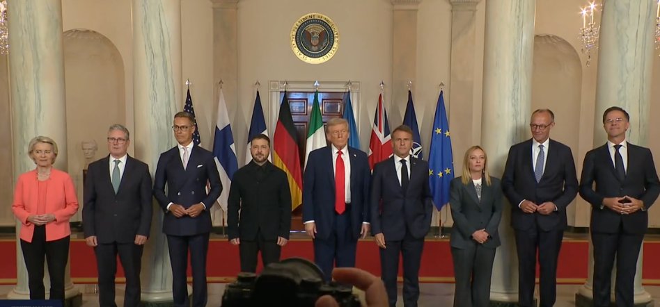 Meeting of Ukrainian President Zelenskyy and President Trump and European leaders at the White House