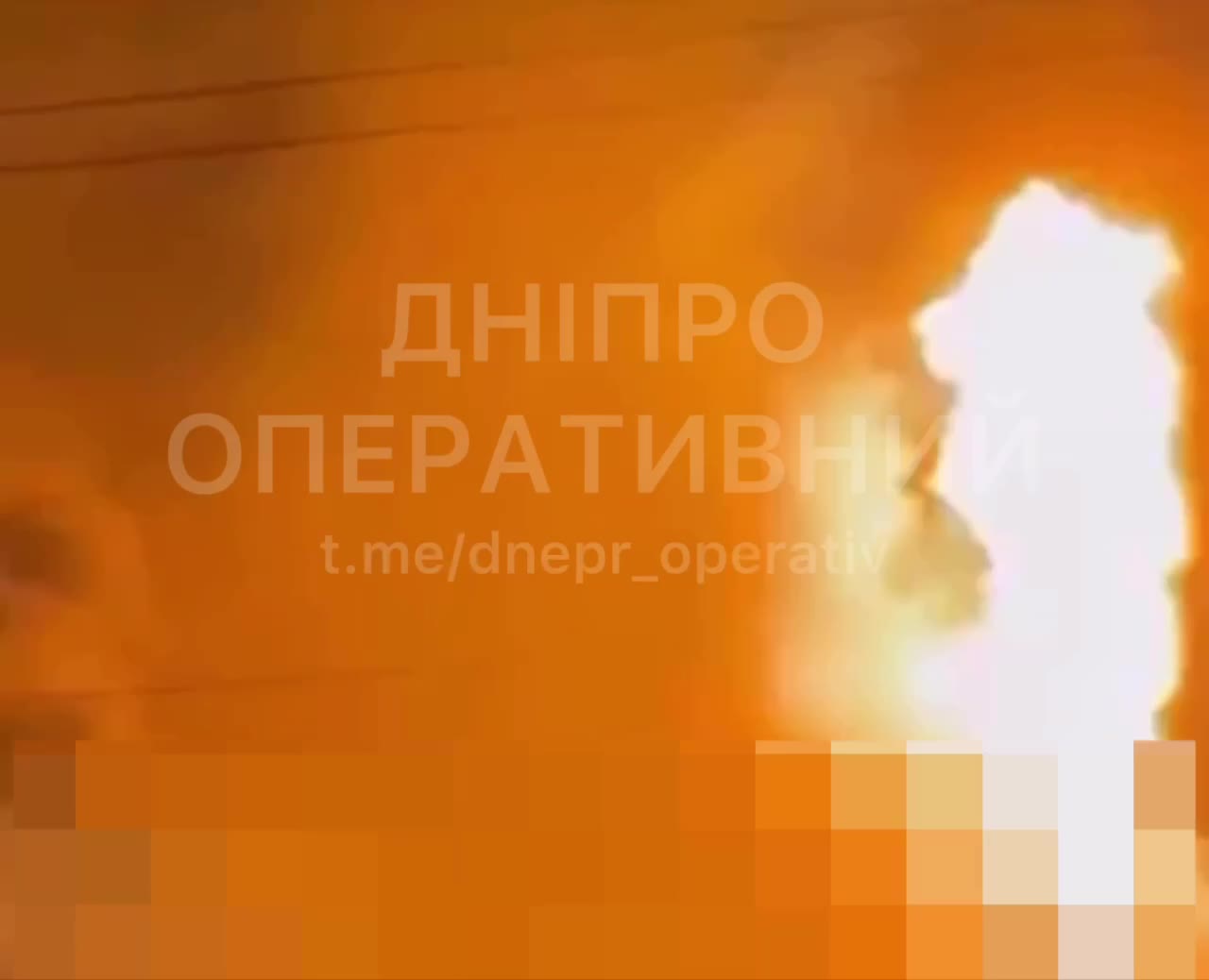 Big fire in Dnipropetrovsk region after drone strike at natural gas infrastructure