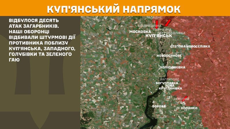 At Kupyansk direction clashes yesterday near Kupyansk, Zapadne, Holubivka and Zelenyi Hai, - General Staff of Armed Forces of Ukraine reports