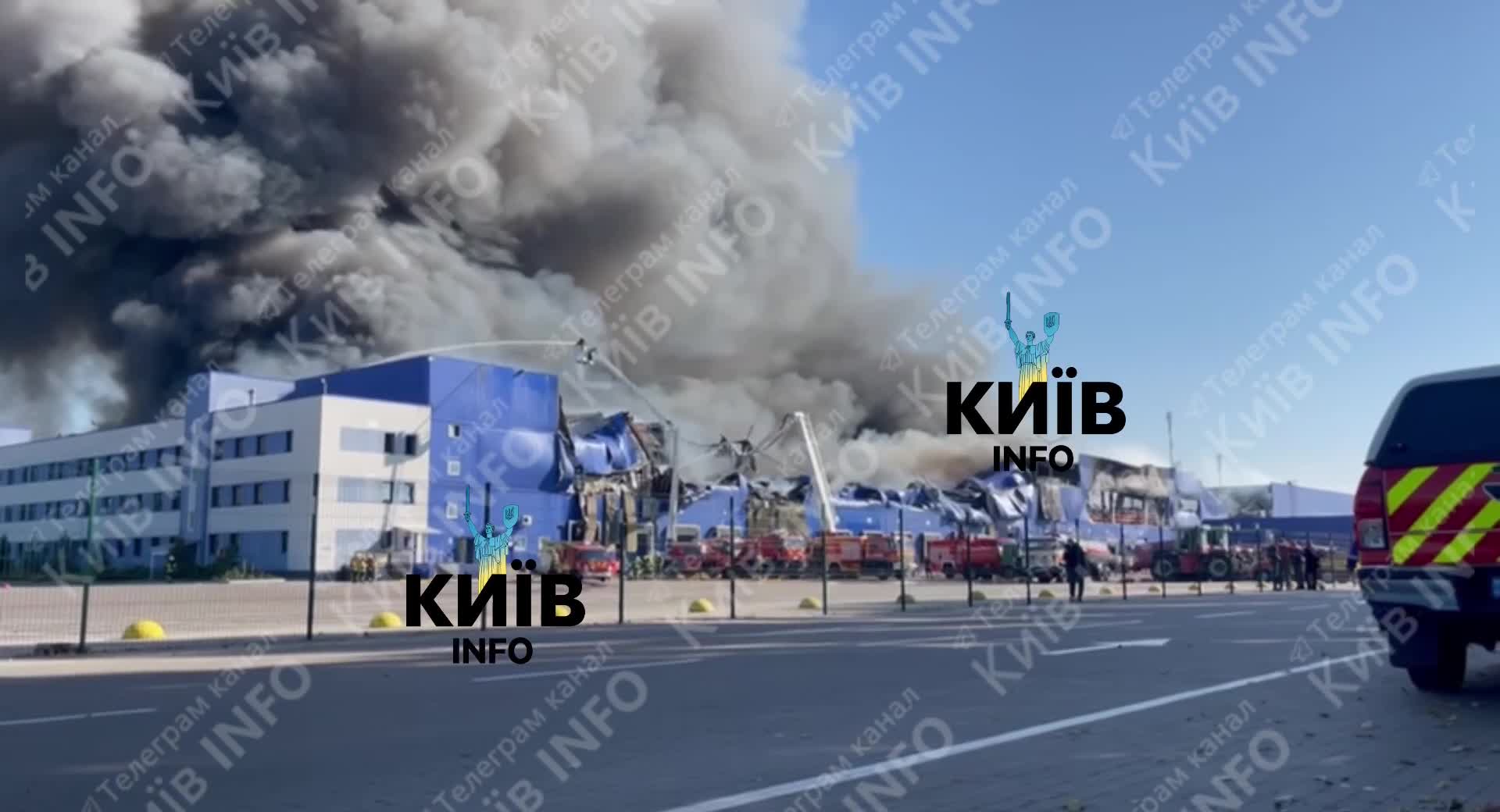 Kyiv region: logistics center of the largest household and building goods retailer Epicenter destroyed. After Russian drone strike, the building was completely destroyed