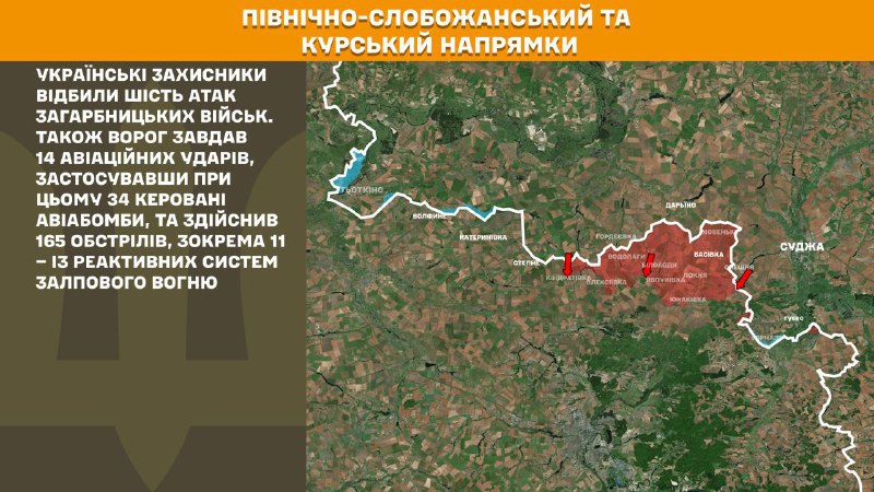 At Kursk and North Slobozhansky(Sumy) direction Ukrainian forces have repelled 6 Russian army assaults, - General Staff of Armed Forces of Ukraine reports