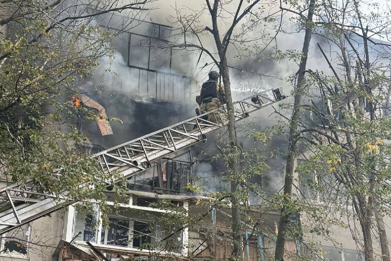 Drones strikes reported in Druzhkivka