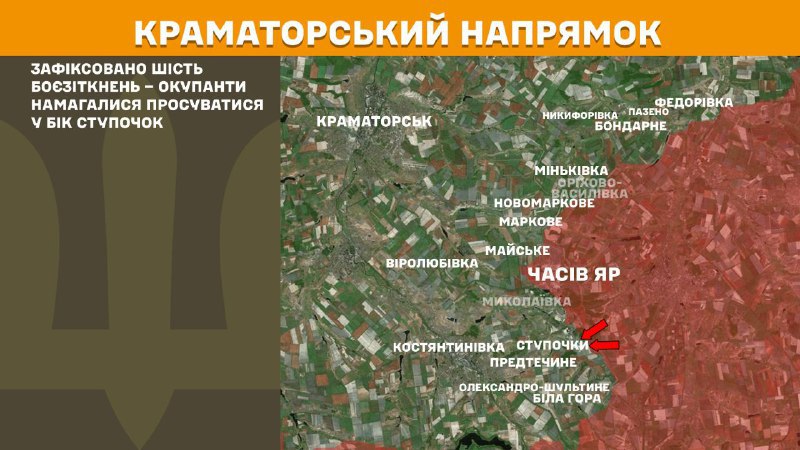 At Kramatorsk direction clashes yesterday near Stupochky, - General Staff of Armed Forces of Ukraine reports