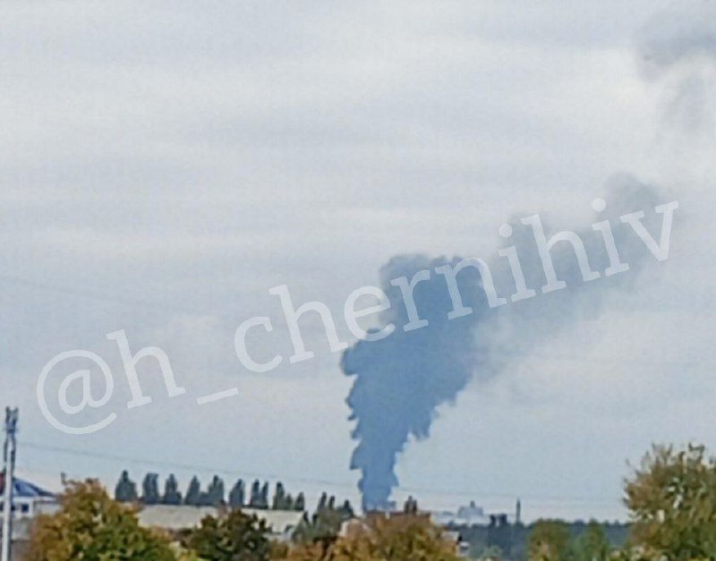 Smoke is rising in Chernihiv after drone strike