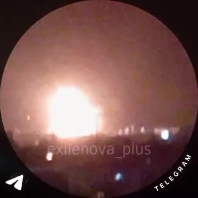 Fire at the fuel depot in Feodosiya after suspected drone attack