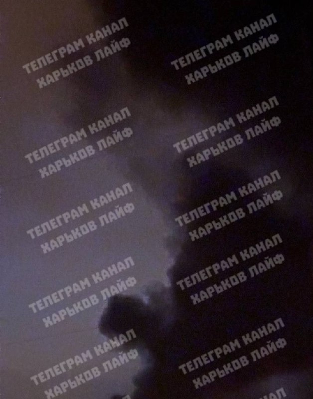 Thick smoke rising over Kharkiv after multiple explosions