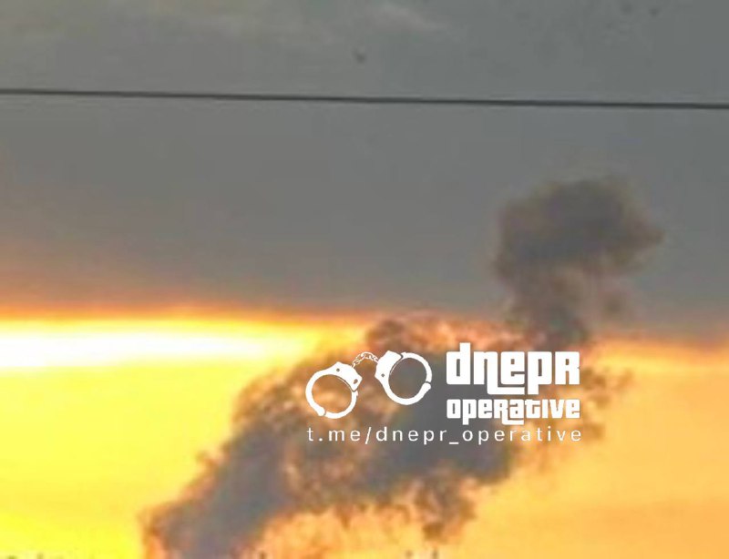 Smoke is rising in Dnipro city after airstrike with glide bomb