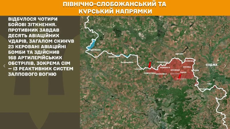 At Kursk and North Slobozhansky(Sumy) direction Ukrainian forces have repelled 4 Russian army assaults, - General Staff of Armed Forces of Ukraine reports