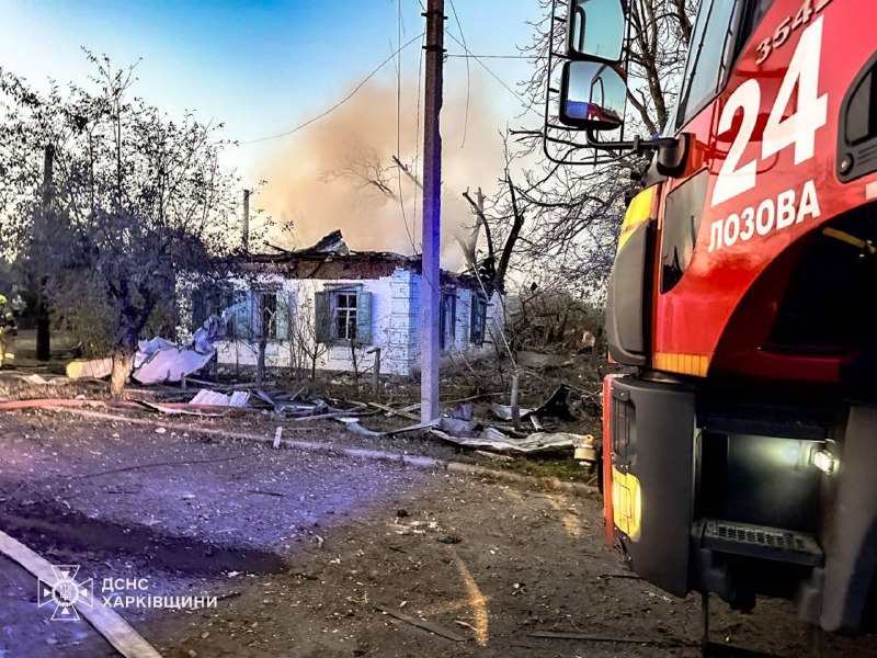 4 people wounded as result of airstrike with glide bomb in Lozova, Kharkiv Oblast