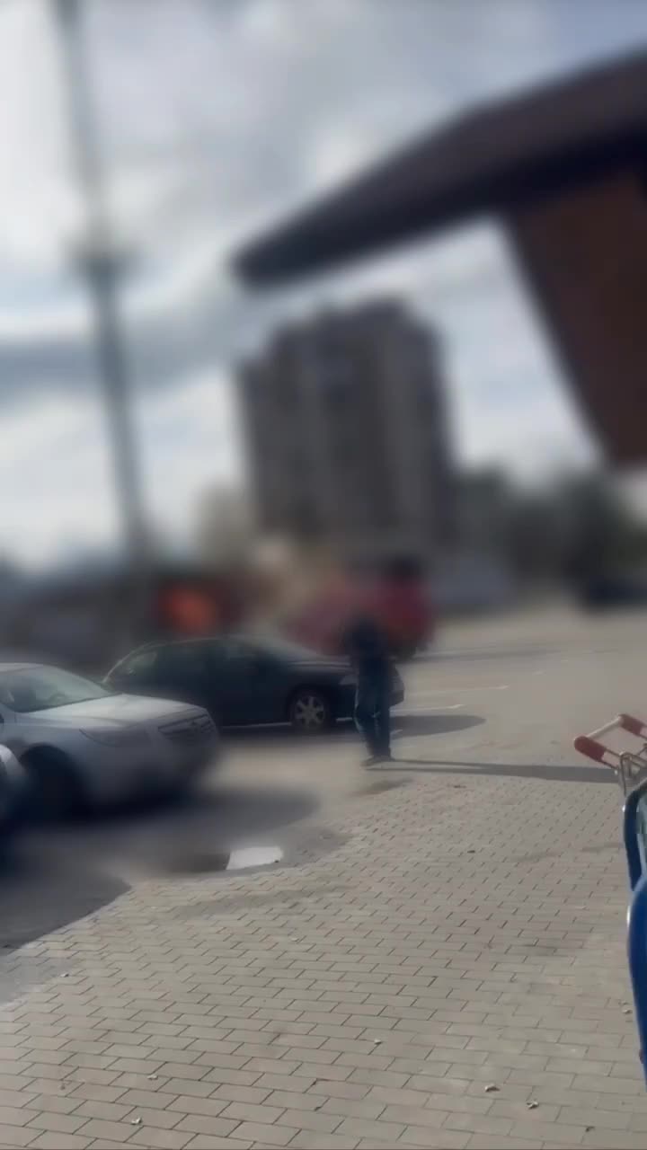 Russian drone strike at the fuel station in Sumy
