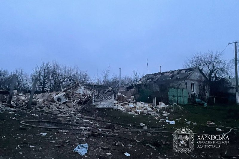1 person killed, 2 wounded as result of Russian airstrike with glide bomb in Shestakove village of Kharkiv region