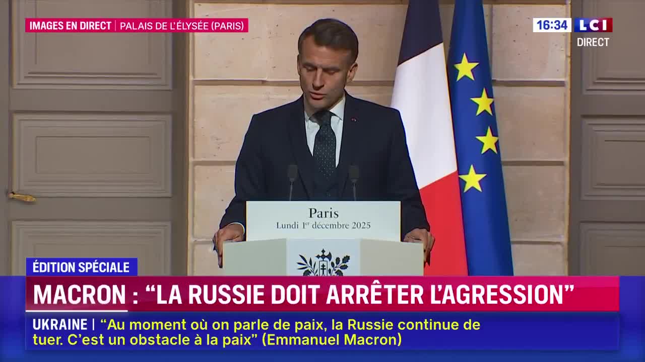 Peace plan for Ukraine: Emmanuel Macron speaks out Today's meeting has allowed us to advance the consultation between all Europeans and to reiterate everyone's commitment to a just and lasting peace.