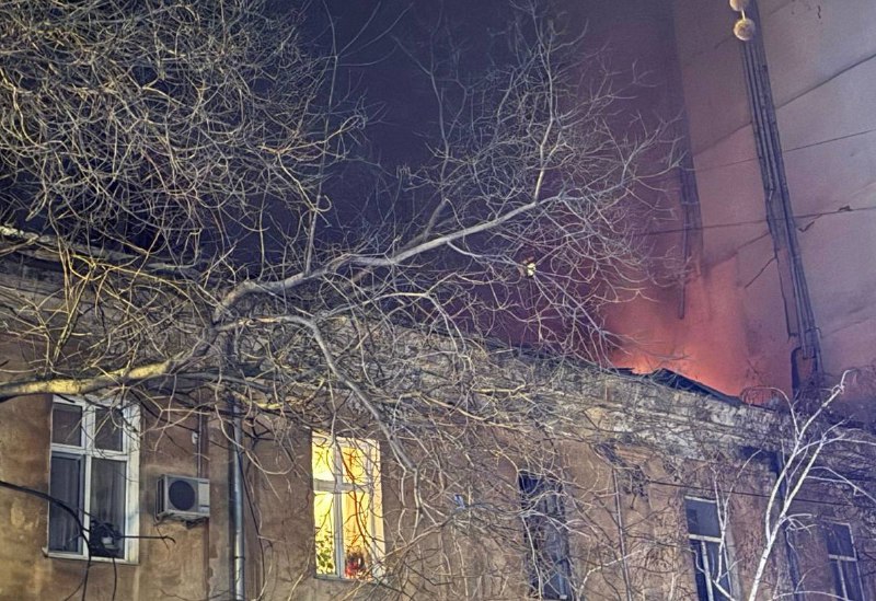 Fire at the residential house in Odesa as result of drone strike