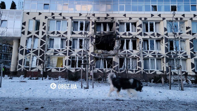 Medical center was damaged as result of Russian strike in Kyiv overnight