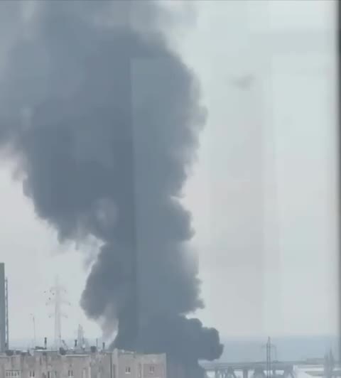 Big fire in Dnipro city after drones strikes