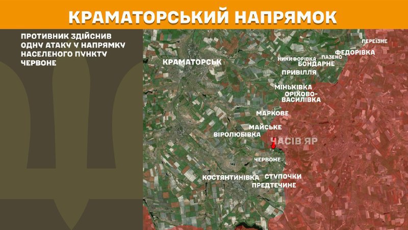 At Kramatorsk direction clashes yesterday near  Chervone, - General Staff of Armed Forces of Ukraine reports
