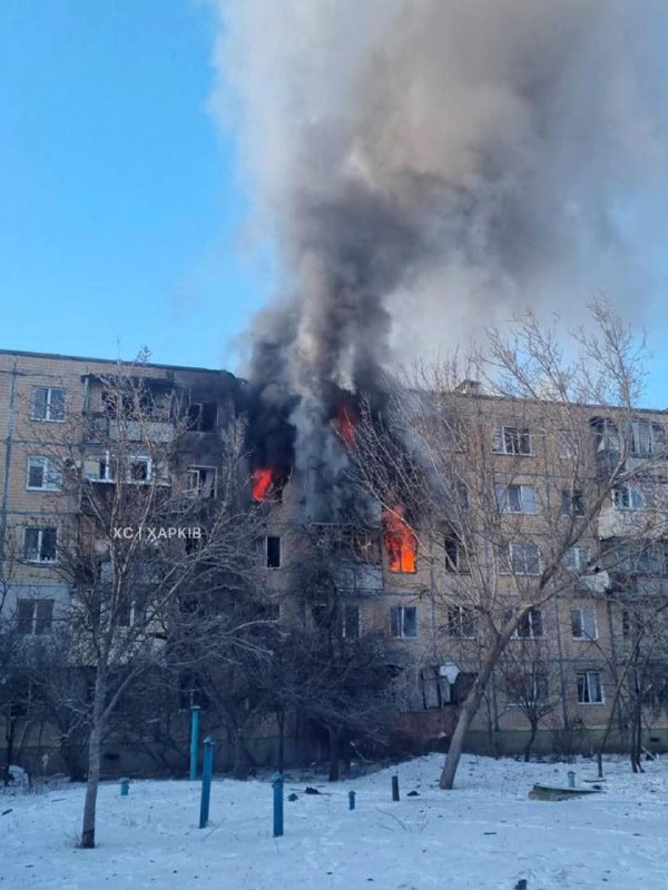 7 people hurt as result of drone strike at the residential house in Kharkiv
