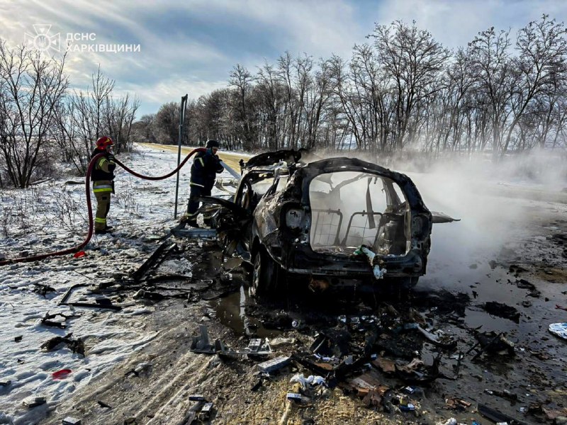 1 person killed, 3 wounded as result of Russian drone strike at the ambulance in Kharkiv region